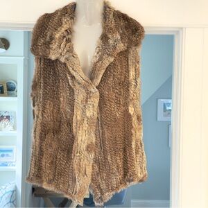 CALYPSO St. Barth Fur Vest in Brown and Tan Women’s Size Medium New Without Tags
